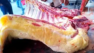 Amazing Beef Cutting Skills. Meat Cutting Buffalo knife Skills.