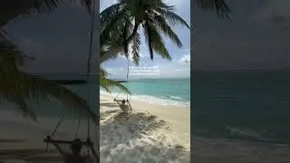 Swinging from the palm tree in Maldives 🇲🇻🧚🏼✨🐚🌊