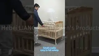 Multi functional solid wood baby crib