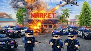 Market Under Attack! 🚨 Epic Police Scene | School Party Craft