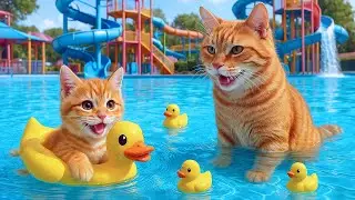 Mama Cat takes Kitten to the Amusement Park for the first time 🐱💦 Heartwarming Cat Stories