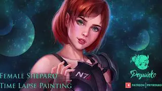 Female Shepard. Mass Effect. Time Lapse Painting
