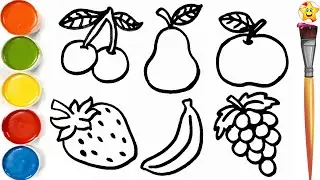 Fruits🍇🍎And Vegetables Drawing & Coloring For Toddlers | Easy Learning for Kids | Easy Art For Kids.