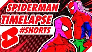 SPIDER MAN Digital 1 hour art timelapse #shorts | Spiderverse rough sketch Speedart tutorial