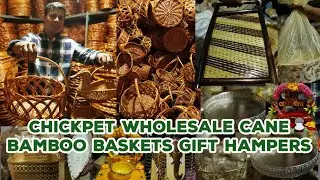 Chickpet Wholesale cane bamboo baskets Gift Hampers @ Bangalore | CourierAvailable #bamboo #cane