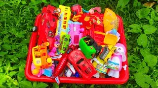 Full Box of Amazing Toy Vehicles | Reviewing Gun, Mixer Truck, Police Bike, Bicycle, Bus, Truck ETC