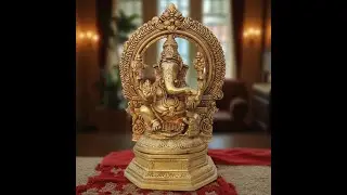 Brass Showpiece Ganesh Ji God Idol Statue - 6.2*3.5*9.6 Inch (BS1325 G) || पीतल की गणेश जी की मूर्ति