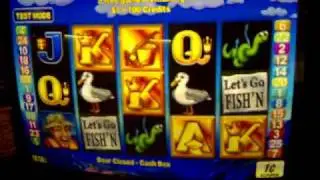 Let's Go Fishing feature $7932.80 multiple double up win pokie machine