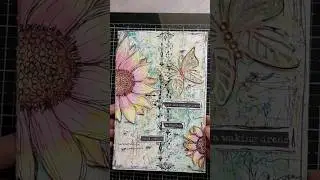 Mixed Media  My 1st hand drawn 🌸 #mixmediaart #mixmedia #art #flower #draw  #distressoxide  #shorts