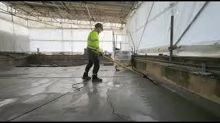 Spark Testing a WRAS approved Polyurea waterproofing membrane on a reservoir