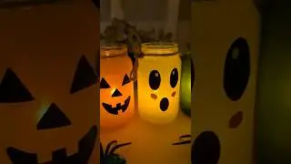 💀 Halloween Jar Lanterns DIY ✨ | Easy Spooky Craft for Kids #shorts_video