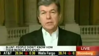 Blunt on Bloomberg TV discusses Sec. Geithner and AIG Bailouts