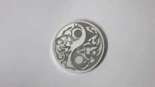 2014 Predator/Prey $5 Cook Islands 1oz 999 Silver Coin with palladium plating Wolf/Caribou