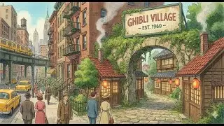 A Hidden New York Ghibli Village in 1960 #RelaxingAnime #VintageNewYork #JoeHisaishiVibes