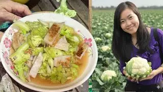 Stir-fried Cauliflower yummy village food cooking 