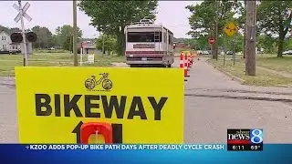 Kzoo adds pop-up bike path days after deadly cycle crash