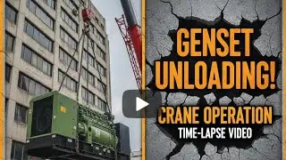 CRANE LIFT EXTREME! 🤯 Unloading a Massive Genset Generator from a Building ROOFTOP