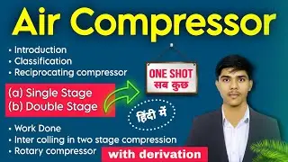 Air Compressor || Single stage Double stage Reciprocating || Rotary Compressor in Hindi