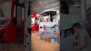 Paint Spray is soon 🎨😄 Bus Manufacturing 📌 How toxy #shorts