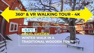 Sweden Winter -9.6C a 360 VR 4K Immersive Walking tour of Eksj&ouml;, a wooden town in Scandinavia