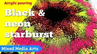 Neon and black starburst swipe | Acrylic pouring swipe | [updated]