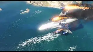 Emergency Landing On Beach(A380 Engine Failure) Plane Crash Movie GTA-5