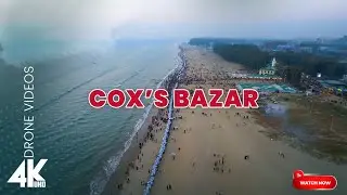 Amazing aerial view of Cox's Bazar Sea Beach
