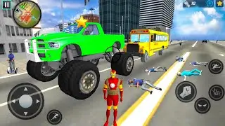 Iron Rope Hero Gangster Crime - Monster Truck & Motorbike at Vegas City - Android Gameplay