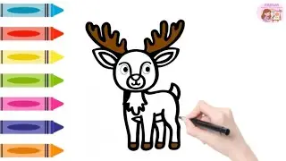 How to draw Cute Deer 🦌/Easy drawing/simple drawing ideas for beginners