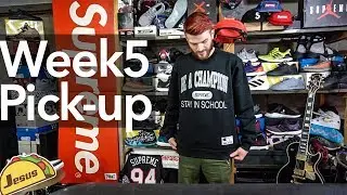 Supreme &reg; Champion &reg; Stay In School Crewneck + Contrast Stitch Denim Camp Cap