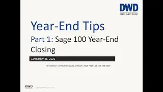 2021 Sage 100 Year End Tips Webcast