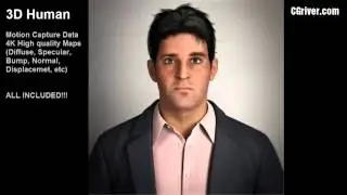 Rigged & Animated 3D Model (Human, People, Business, Male Character) 3DS Max with VRay BMan0001HD2CS