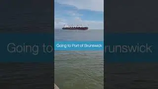 Cargo Ship coming to the Port of Brunswick.