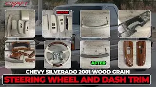 Chevy Silverado 2001 Wood Grain Steering Wheel and Dash Trim