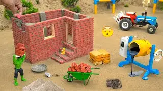 Mini Bricks House Construction | Diy Tractor Building Elevated House Science project@zoncreator