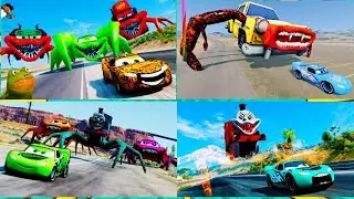 McQueen 🆚 Zombie Pit! Spider Car McQueen 🆚 Mater Greater Eater🆚Brainrot Car 🆚 Mcqueen Eater / Tiles