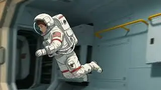 Floating in Space at Midnight While Earth Rotates Below | Ghibli- Style ASMR