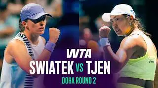 Iga Swiatek vs. Janice Tjen | 2026 Doha Round 2 | WTA Match Highlights