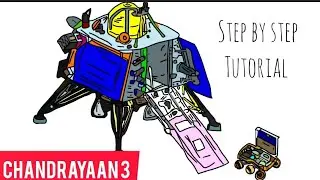 How to draw ISRO Chandrayaan 3 Vikram Lander and Rover / Chandrayaan 3 Drawing easy