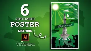 DEFENCE DAY 6 September Poster Design Illustrator Tutorial