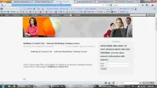 Building A Contact List - Internet Marketing Training Course