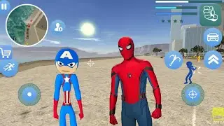 S&uuml;per Kahraman &Ccedil;&ouml;p Adam - Captain Stickman Rope Hero Newyork Gangster Crime #1 - Android Gameplay