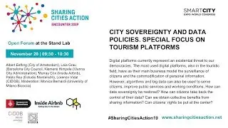 City sovereignty and Data policies. Special focus on Tourism Platforms