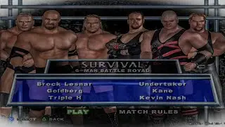 FULL MATCH - SURVIVAL SERIES. BROCK LESNAR VS GOLDBERG VS TRIPLE H VS UNDERTAKER VS KANE VS KAVIN.
