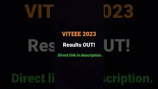 VITEEE 2023 Exam Results OUT | Direct Link in Description | Samriddh Saxena #shorts