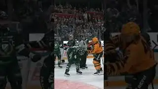 Max Krogdahl sl&aring;ss med Emil Alba (Skellefte&aring; AIK mot F&auml;rjestad BK i SHL i Sverige) (#Shorts)