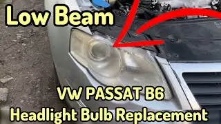 How to Replace / Remove Headlight bulb Low Beam Passat B6 3C H7