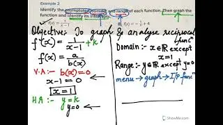 To find the domain, range of a rational function.