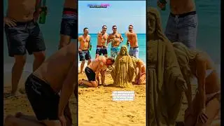 Four drunken men kicked over a sand statue of Jesus, and the shifting ground swallowed them.#jesus