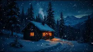 Cozy Cabin in the Snow ❄️ Peaceful Winter Ambience + Calm Music for Stress Relief